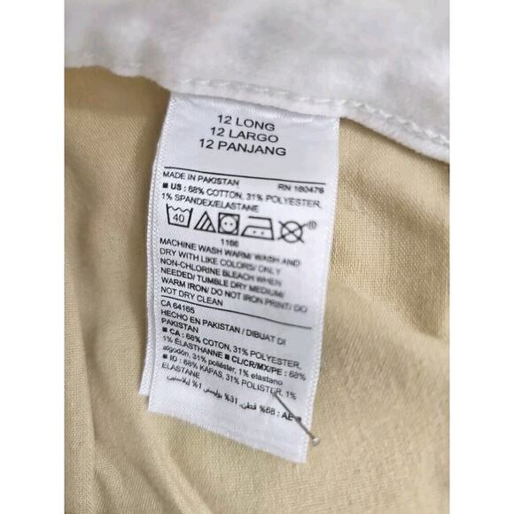 Old Navy ~Woman Size 12 Long~ White Piwer Slim Straight Mid Rise Jeans NWT - Picture 5 of 9